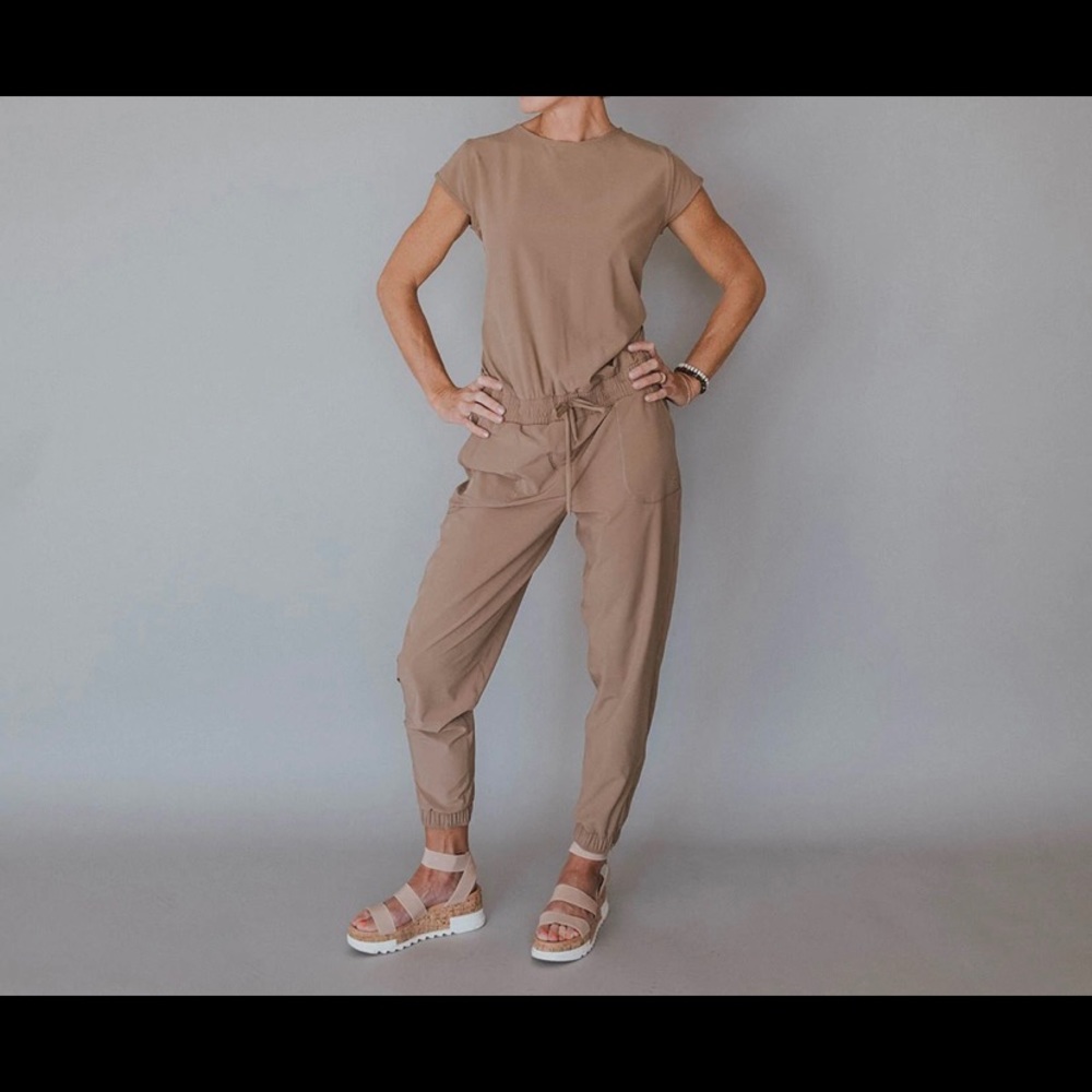 Albion Fit Khaki Jumpsuit- Size Medium (Tall)